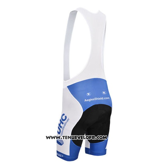 2014 Maillot Ciclismo UHC Blanc et Azur Manches Courtes et Cuissard