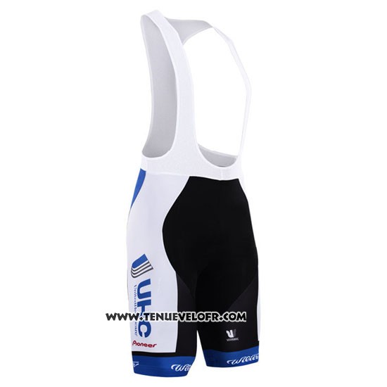 2015 Maillot Ciclismo UHC Blanc et Azur Manches Courtes et Cuissard