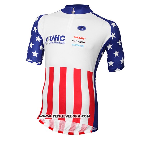 2016 Maillot Ciclismo United Healthcare Rouge et Blanc Manches Courtes et Cuissard