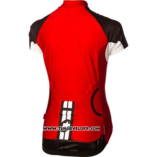 2016 Maillot Ciclismo Femme Assos Noir et Rouge Manches Courtes et Cuissard