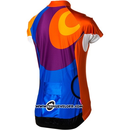 2016 Maillot Ciclismo Femme Assos Orange et Bleu Manches Courtes et Cuissard