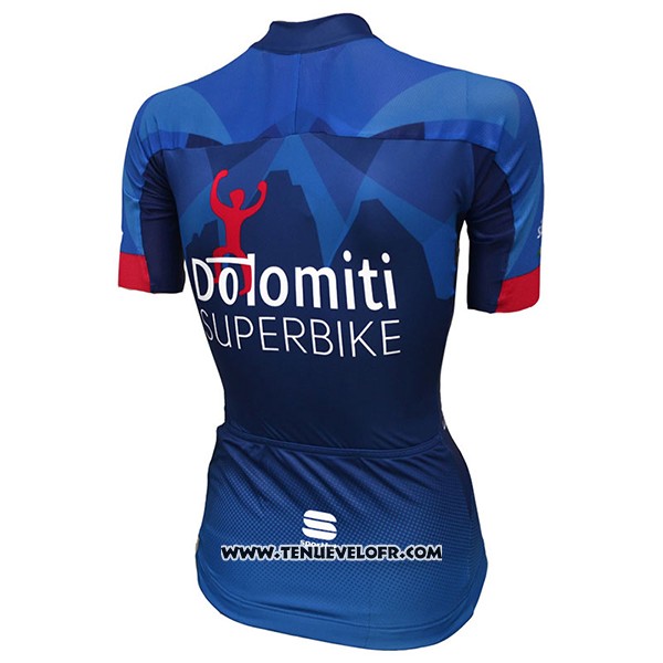 2017 Maillot Ciclismo Femme Dotomini Superbike Bleu Manches Courtes et Cuissard