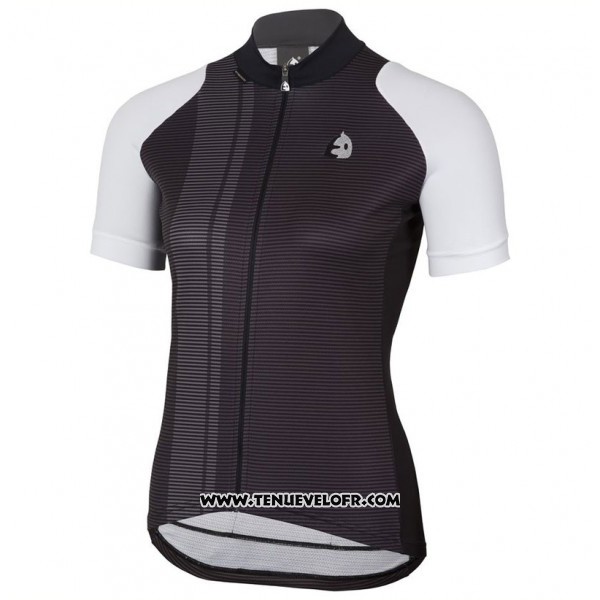 2017 Maillot Ciclismo Femme Etxeondo Neo Noir et Blanc Manches Courtes et Cuissard