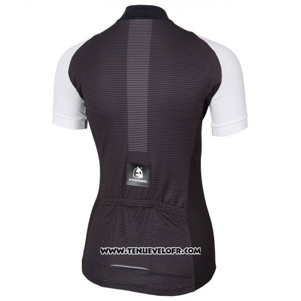 2017 Maillot Ciclismo Femme Etxeondo Neo Noir et Blanc Manches Courtes et Cuissard