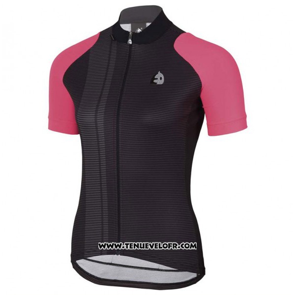2017 Maillot Ciclismo Femme Etxeondo Neo Noir et Rose Manches Courtes et Cuissard