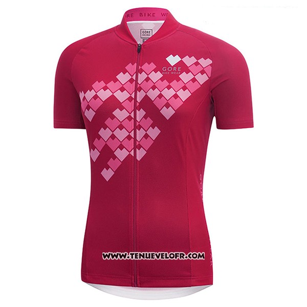 2017 Maillot Ciclismo Femme Gore Bike Wear Rouge Manches Courtes et Cuissard