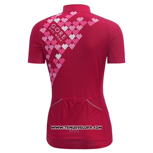 2017 Maillot Ciclismo Femme Gore Bike Wear Rouge Manches Courtes et Cuissard
