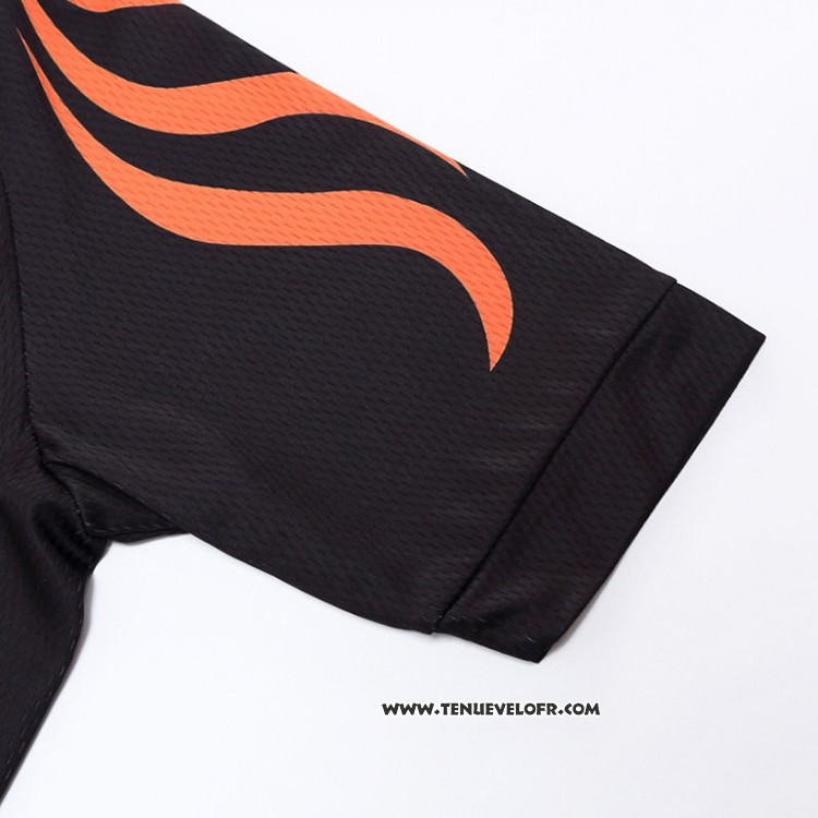 2018 Maillot Ciclismo Snovaky Noir et Orange Manches Courtes et Cuissard
