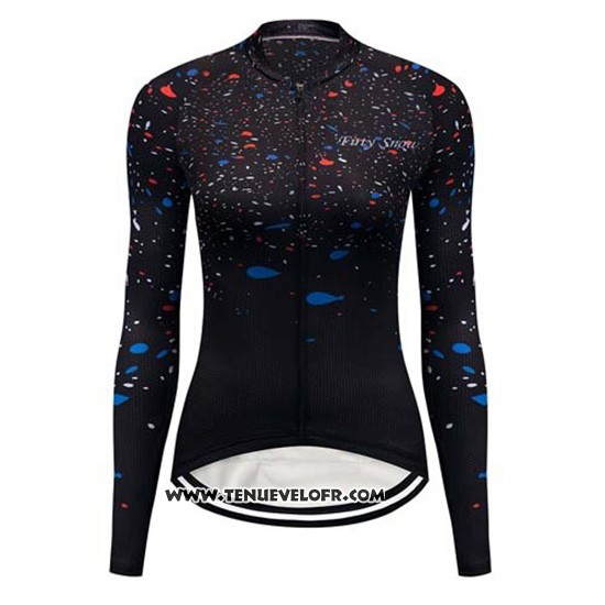 2019 Maillot Ciclismo Femme Delle Cielo Stellato Manches Longues et Cuissard