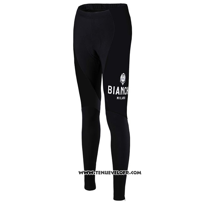 Maillot Ciclismo Femme Bianchi Milano Cornedo Noir Bleu Manches Longues et Cuissard