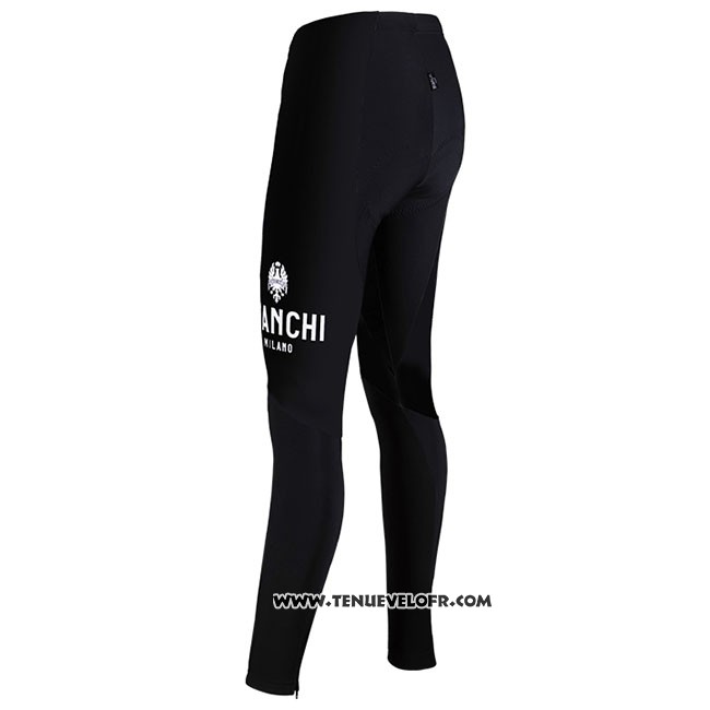 Maillot Ciclismo Femme Bianchi Milano Cornedo Noir Bleu Manches Longues et Cuissard
