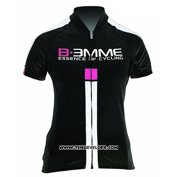 2017 Maillot Ciclismo Femme Biemme Noir et Blanc Manches Courtes et Cuissard