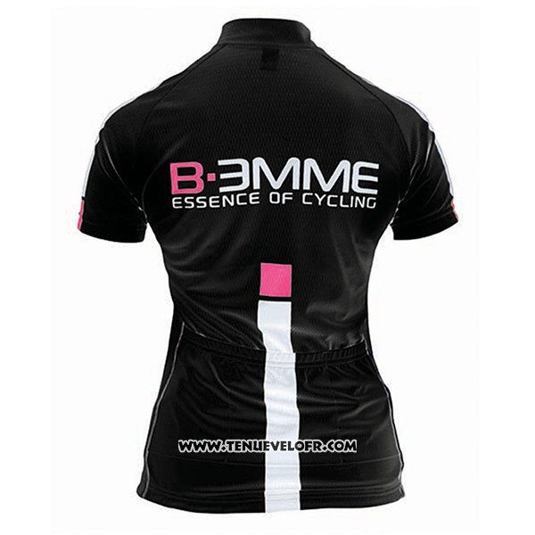 2017 Maillot Ciclismo Femme Biemme Noir et Blanc Manches Courtes et Cuissard