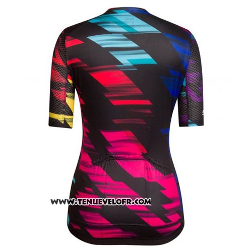 2016 Maillot Ciclismo Femme Canyon Noir et Rouge Manches Courtes et Cuissard