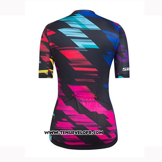 2019 Maillot Ciclismo Femme Canyon Sram Noir Rouge Manches Courtes et Cuissard