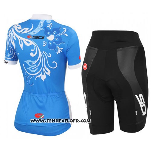 2016 Maillot Ciclismo Castelli Blanc et Bleu Manches Courtes et Cuissard