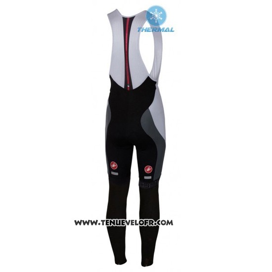 2016 Maillot Ciclismo Femme Castelli Blanc et Rouge Manches Longues et Cuissard