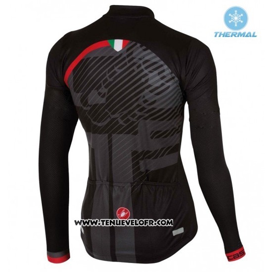 2016 Maillot Ciclismo Femme Castelli Noir et Rouge Manches Longues et Cuissard