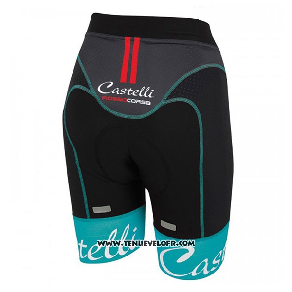 2017 Maillot Ciclismo Femme Castelli Aero Race Vert Manches Courtes et Cuissard