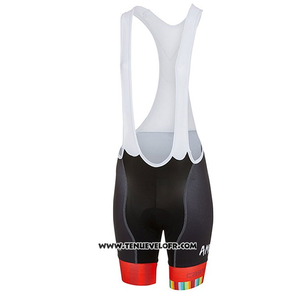2017 Maillot Ciclismo Femme Castelli Maratona Rouge et Blanc Manches Courtes et Cuissard
