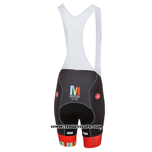 2017 Maillot Ciclismo Femme Castelli Maratona Rouge et Blanc Manches Courtes et Cuissard
