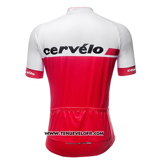 2019 Maillot Ciclismo Femme Cervelo Blanc Rouge Manches Courtes et Cuissard
