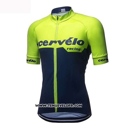 2019 Maillot Ciclismo Femme Cervelo Vert Noir Manches Courtes et Cuissard