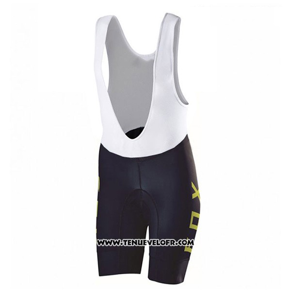 2017 Maillot Ciclismo Femme Fox Noir et Vert Manches Courtes et Cuissard