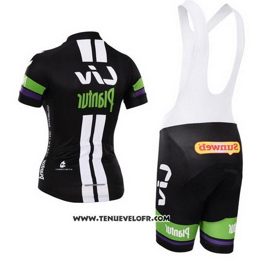 2015 Maillot Ciclismo Femme Liv Blanc et Noir Manches Courtes et Cuissard