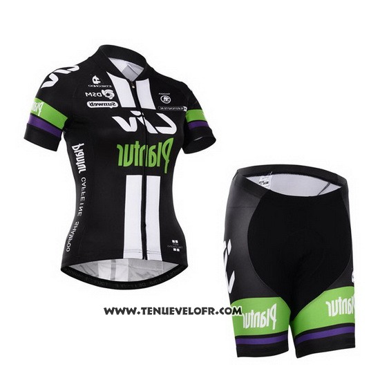 2015 Maillot Ciclismo Femme Liv Blanc et Noir Manches Courtes et Cuissard