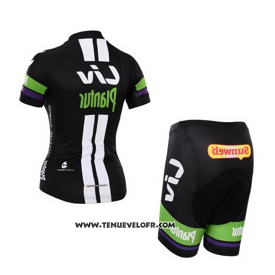2015 Maillot Ciclismo Femme Liv Blanc et Noir Manches Courtes et Cuissard