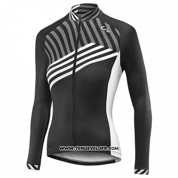 2017 Maillot Ciclismo Femme Liv Noir et Blanc Manches Longues et Cuissard