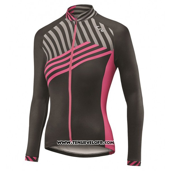 2017 Maillot Ciclismo Femme Liv Noir et Rouge Manches Longues et Cuissard