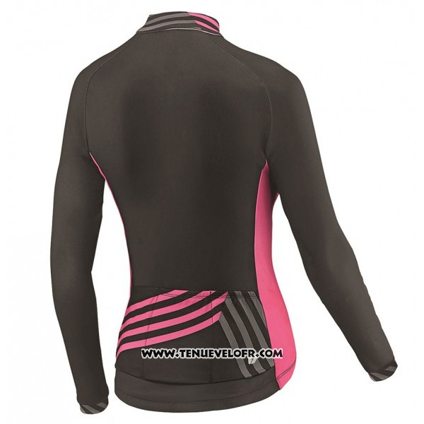 2017 Maillot Ciclismo Femme Liv Noir et Rouge Manches Longues et Cuissard
