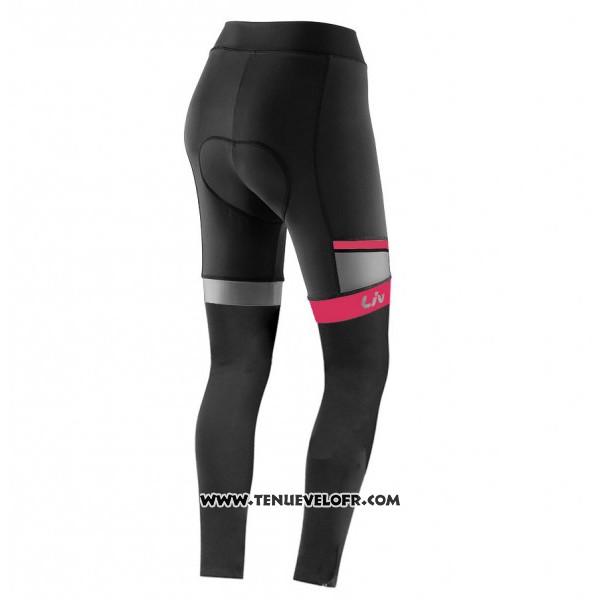 2017 Maillot Ciclismo Femme Liv Noir et Rouge Manches Longues et Cuissard