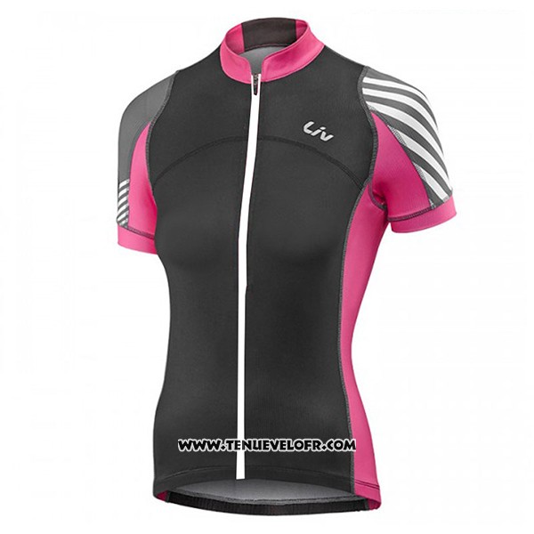 2017 Maillot Ciclismo Femme Liv Pro Noir et Rouge Manches Courtes et Cuissard