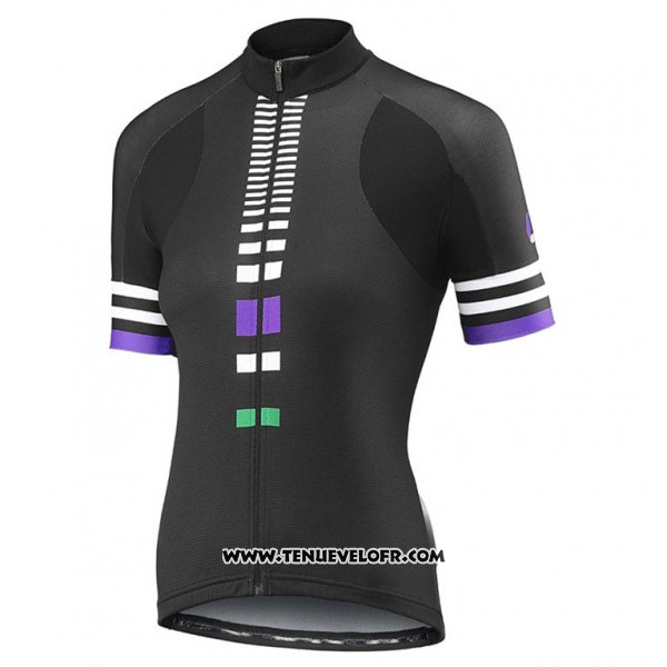 2017 Maillot Ciclismo Femme Liv Zebra Noir Manches Courtes et Cuissard