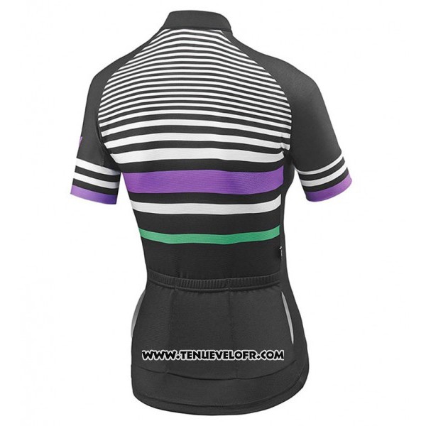 2017 Maillot Ciclismo Femme Liv Zebra Noir Manches Courtes et Cuissard
