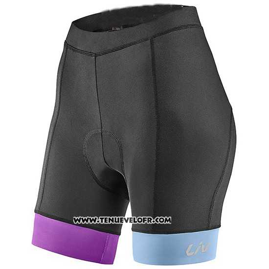 2019 Maillot Ciclismo Femme Liv Blanc Bleu Manches Courtes et Cuissard