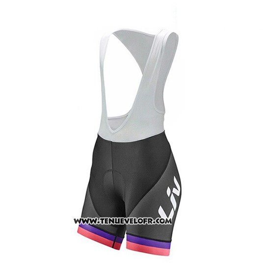 2019 Maillot Ciclismo Femme Liv Noir Blanc Fuchsia Manches Courtes et Cuissard