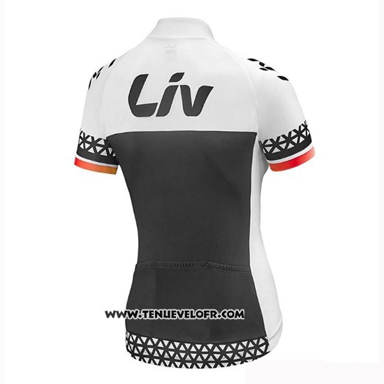 2019 Maillot Ciclismo Femme Liv Noir Blanc Manches Courtes et Cuissard
