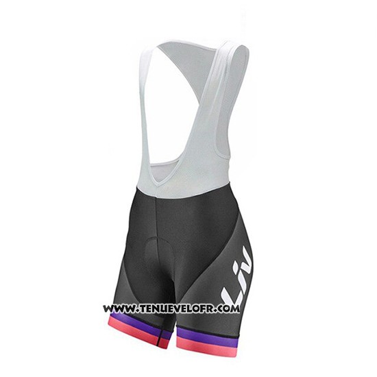 2019 Maillot Ciclismo Femme Liv Noir Fuchsia Manches Courtes et Cuissard