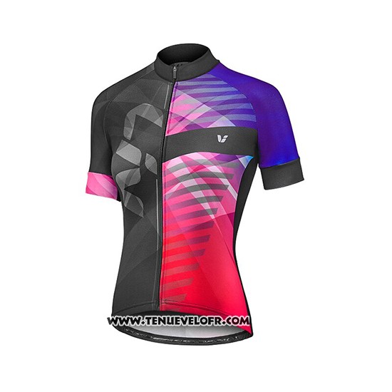 2019 Maillot Ciclismo Femme Liv Violet Rouge Noir Manches Courtes et Cuissard