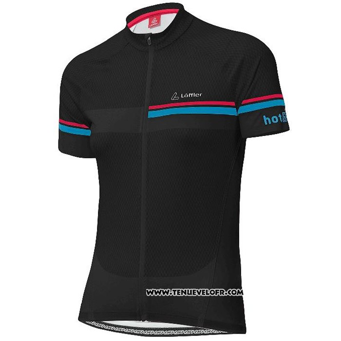 2020 Maillot Cyclisme Femme Loffler Rose Bleu Noir Manches Courtes et Cuissard