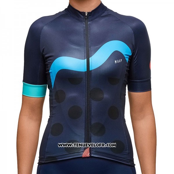 2017 Maillot Ciclismo Femme MAAP Profond Bleu Manches Courtes et Cuissard