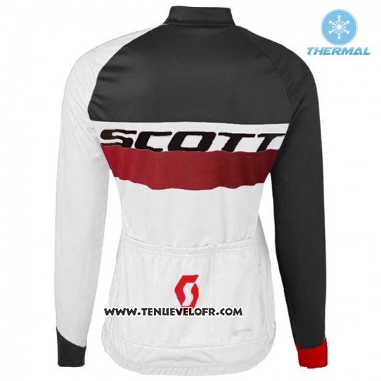 2016 Maillot Ciclismo Femme Scott Blanc et Noir Manches Longues et Cuissard