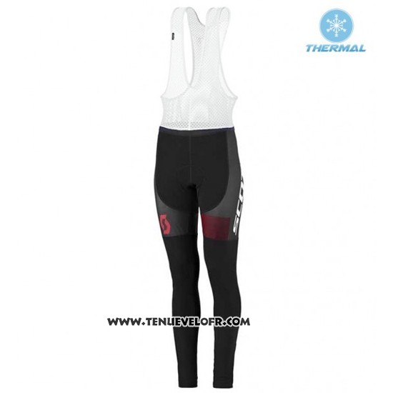2016 Maillot Ciclismo Femme Scott Blanc et Noir Manches Longues et Cuissard