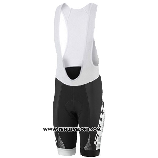 2016 Maillot Ciclismo Femme Scott Noir et Blanc Manches Courtes et Cuissard