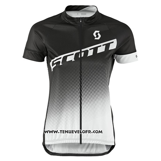 2016 Maillot Ciclismo Femme Scott Noir et Gris Manches Courtes et Cuissard
