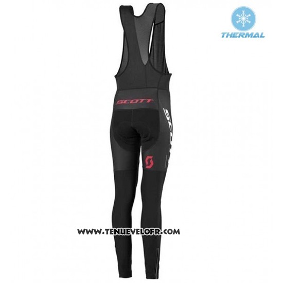 2016 Maillot Ciclismo Femme Scott Rouge et Noir Manches Longues et Cuissard
